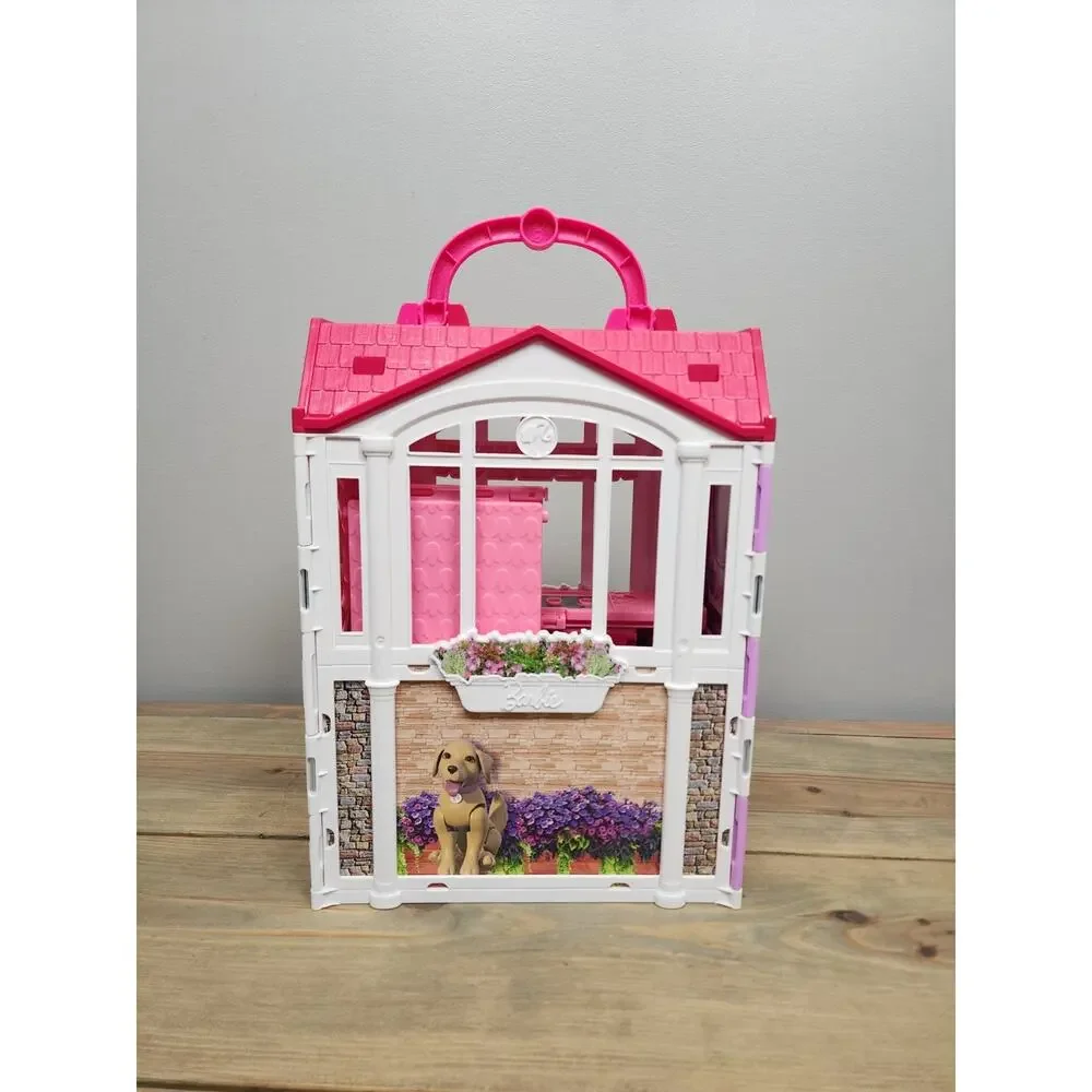 Barbie Glam Getaway Fold N Go House Play Set Mattel 2014 Portable Dollhouse
